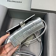 Balenciaga Hourglass Mini Top Handle Silver Crocodile 6373721 Size 11.5 cm - 6