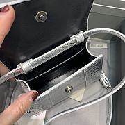 Balenciaga Hourglass Mini Top Handle Silver Crocodile 6373721 Size 11.5 cm - 2