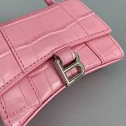 Balenciaga Hourglass Mini Top Handle Pink Crocodile 6373721 Size 11.5 cm - 2