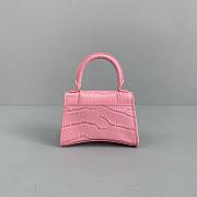 Balenciaga Hourglass Mini Top Handle Pink Crocodile 6373721 Size 11.5 cm - 5