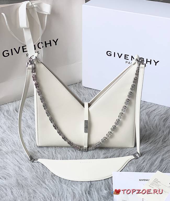 Givenchy Small Cut Out Bag With Chain White Size 27 x 27 x 6 cm - 1