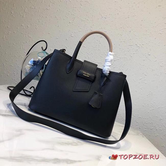 Prada Top Handle Tote Bag Black/Beige 1BG148 Size 33 × 24 × 14.5 cm - 1