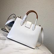 Prada Top Handle Tote Bag White/Brown 1BG148 Size 33 × 24 × 14.5 cm - 3