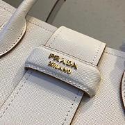 Prada Top Handle Tote Bag White/Brown 1BG148 Size 33 × 24 × 14.5 cm - 6