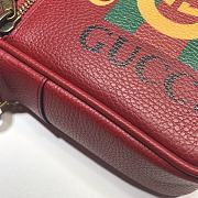 Gucci Print Shoulder Bag Leather Red 523591 Size 21 x 25.5 x 8 cm - 2