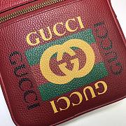 Gucci Print Shoulder Bag Leather Red 523591 Size 21 x 25.5 x 8 cm - 3