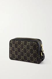 GUCCI Ophidia small leather-trimmed denim-jacquard camera bag 18CM - 2