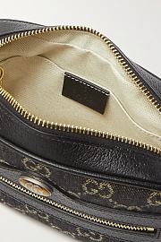 GUCCI Ophidia small leather-trimmed denim-jacquard camera bag 18CM - 4