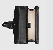 GUCCI Dionysus leather-trimmed denim-jacquard SHOULDERBAG BLACK 25CM - 3