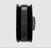 GUCCI Horsebit  leather-trimmed denim-jacquard SHOULDERBAG BLACK 27CM - 3