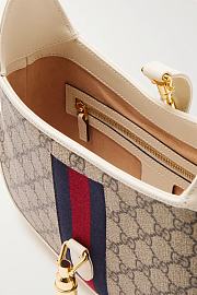 GUCCI Jackie 1961 webbing-trimmed coated-canvas and leather shoulder bag WHITE 25CM - 3