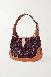 GUCCI Jackie 1961 small wool-jacquard and leather shoulder bag 27CM - 4