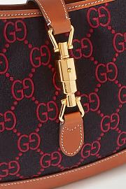 GUCCI Jackie 1961 small wool-jacquard and leather shoulder bag 27CM - 3
