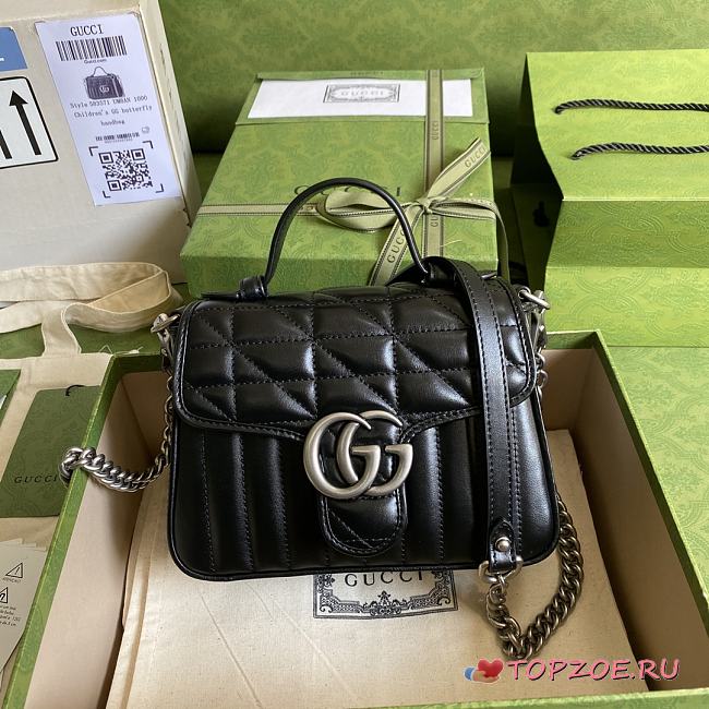 Gucci GG Marmont HANDLEBAG BLACK 21CM - 1