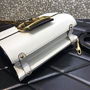 VALENTINO STUD SIGN GRAINY CALFSKIN WHITE SHOULDER BAG 20CM - 3