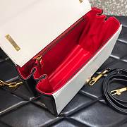 VALENTINO STUD SIGN GRAINY CALFSKIN WHITE SHOULDER BAG 20CM - 4