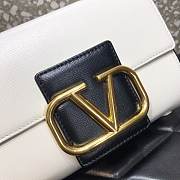 VALENTINO STUD SIGN GRAINY CALFSKIN WHITE SHOULDER BAG 20CM - 6