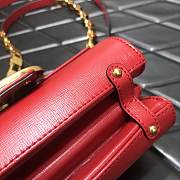 VALENTINO STUD SIGN GRAINY CALFSKIN RED SHOULDER BAG 20CM - 6