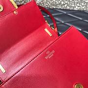 VALENTINO STUD SIGN GRAINY CALFSKIN RED SHOULDER BAG 20CM - 2