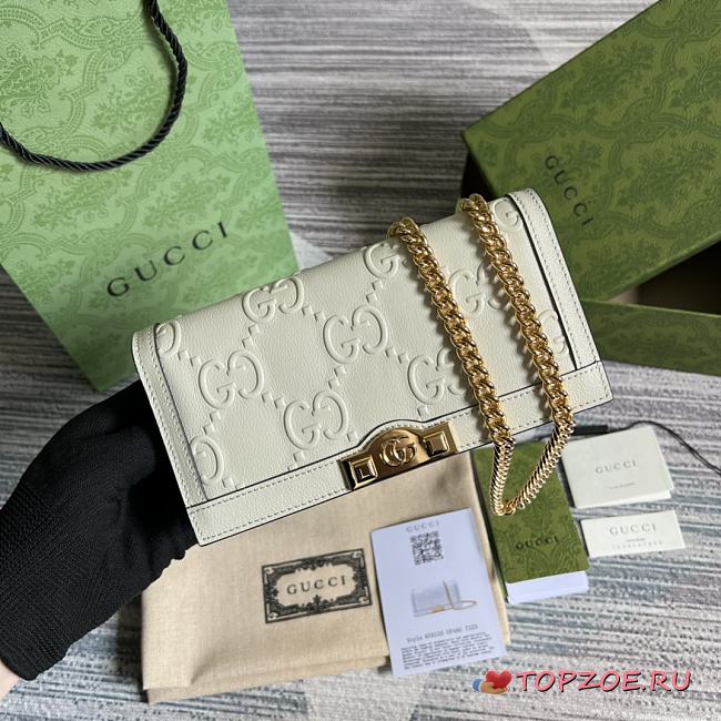 Gucci GG wallet with chain White 19cm - 1