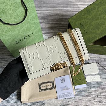 Gucci GG wallet with chain White 19cm