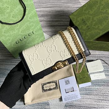 Gucci GG wallet with chain White and Black 19cm