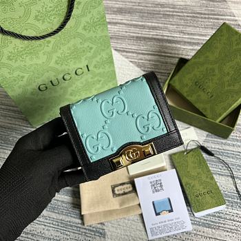 GG card case wallet Blue 11cm