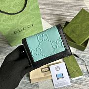 GG card case wallet Blue 11cm - 4