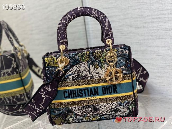 DIOR MEDIUM LADY D-LITE Zodiac Blue BAG 24cm - 1