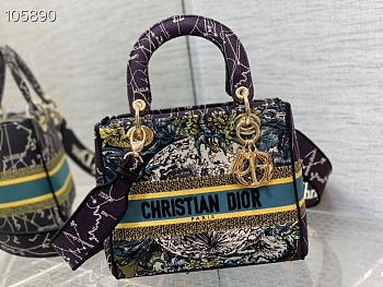 DIOR MEDIUM LADY D-LITE Zodiac Blue BAG 24cm