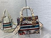 DIOR MEDIUM LADY D-LITE Zodiac Cream white multicolor BAG 24cm - 5