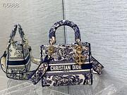 DIOR MEDIUM LADY D-LITE Canvas of Jouy Blue BAG 24cm - 2