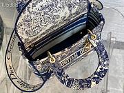 DIOR MEDIUM LADY D-LITE Canvas of Jouy Blue BAG 24cm - 5