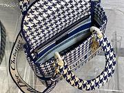 DIOR MEDIUM LADY D-LITE Black and white Bag 24cm - 3