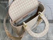 DIOR MEDIUM LADY D-LITE Pink and white Bag 24cm - 3
