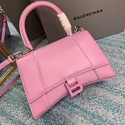 BALENCIAGA HOURGLASS SMALL TOP HANDLE BAG CROCODILE PINK SIZE 23CM - 1