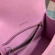 BALENCIAGA HOURGLASS SMALL TOP HANDLE BAG CROCODILE PINK SIZE 23CM - 6