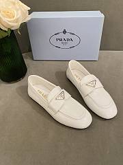 PRADA Unlined brushed leather loafers WHITE - 1