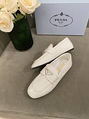 PRADA Unlined brushed leather loafers WHITE - 6