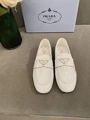 PRADA Unlined brushed leather loafers WHITE - 5