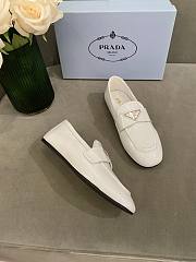 PRADA Unlined brushed leather loafers WHITE - 4