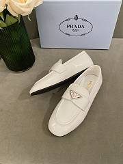 PRADA Unlined brushed leather loafers WHITE - 3