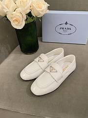 PRADA Unlined brushed leather loafers WHITE - 2