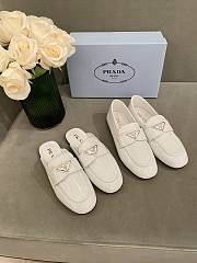 PRADA Unlined brushed leather mules WHITE - 4