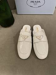 PRADA Unlined brushed leather mules WHITE - 5