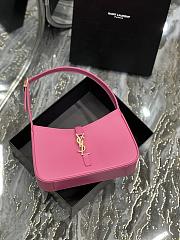 YSL LE 5 À 7 HOBO BAG IN SMOOTH LEATHER PINK 25CM - 2
