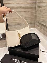 YSL LE 5 À 7 HOBO BAG IN SMOOTH LEATHER CREAM 25CM - 2