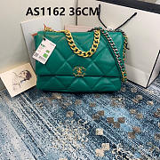 Chanel 19 LARGE Bag Lambskin DARKGREEN 36CM - 1