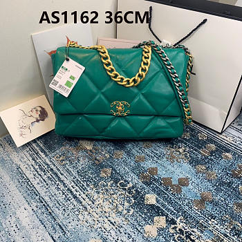 Chanel 19 LARGE Bag Lambskin DARKGREEN 36CM