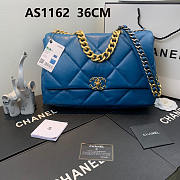 Chanel 19 LARGE Bag Lambskin BLUE 36CM - 1